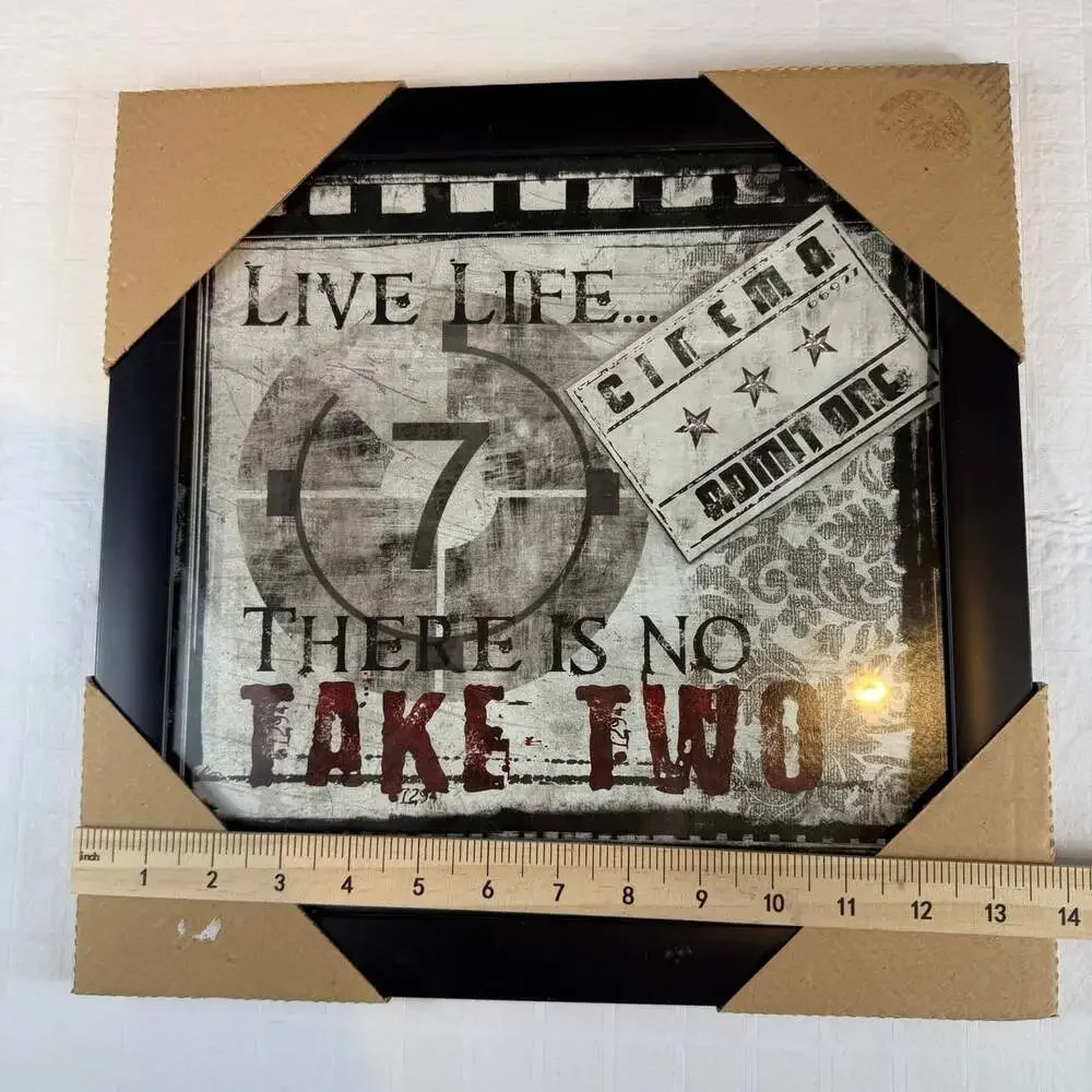 THEATER GAME ROOM PICTURE VERSE INSPIRATIONAL POEM  PRINT 12X12 “Live life…” New